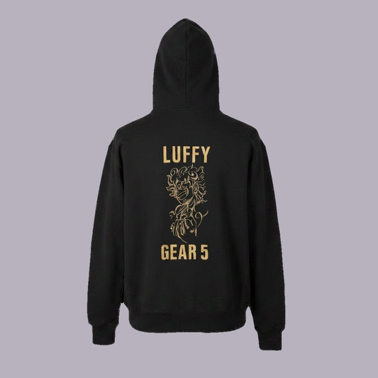 Luffy Gear 5 Embroidered Hoodie | One Piece (Gildan or Champion) — product view on grey-purple background