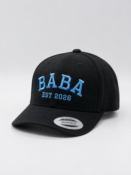 Baba EST 2026 Snapback Hat | Custom Year | New Dad Gift