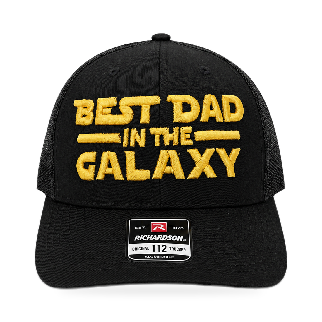 Best Dad in the Galaxy Snapback — product view on white background