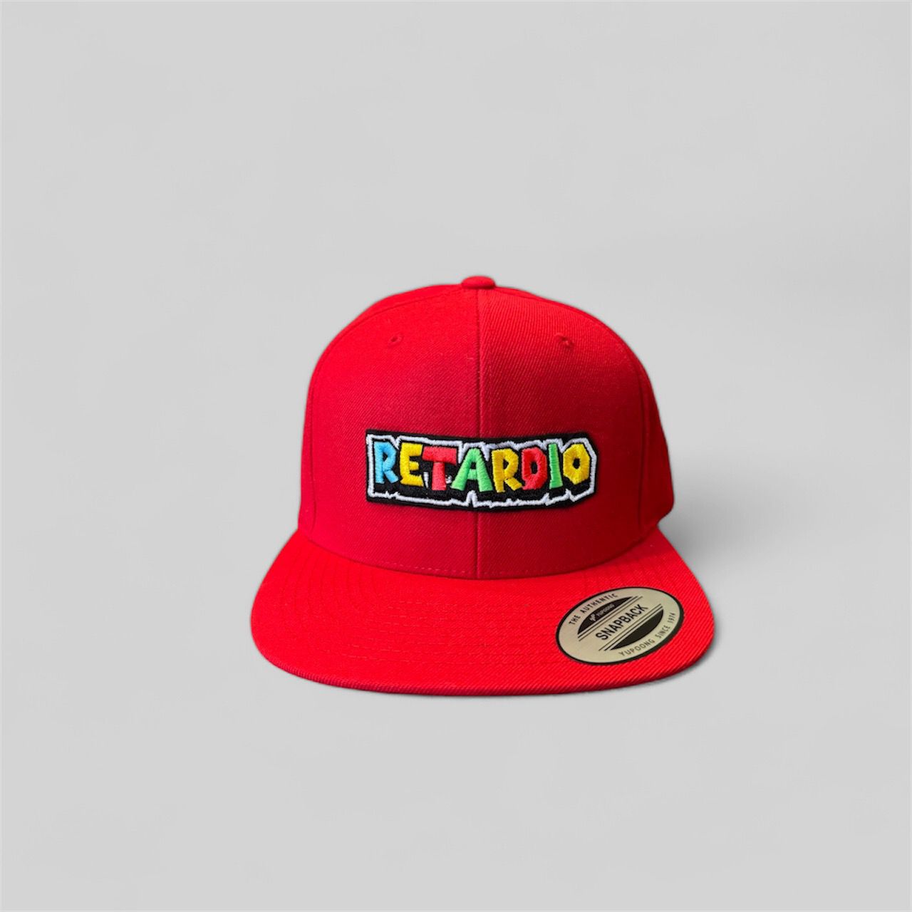 Retardio Logo Patch On Snapback Flat Bill hat