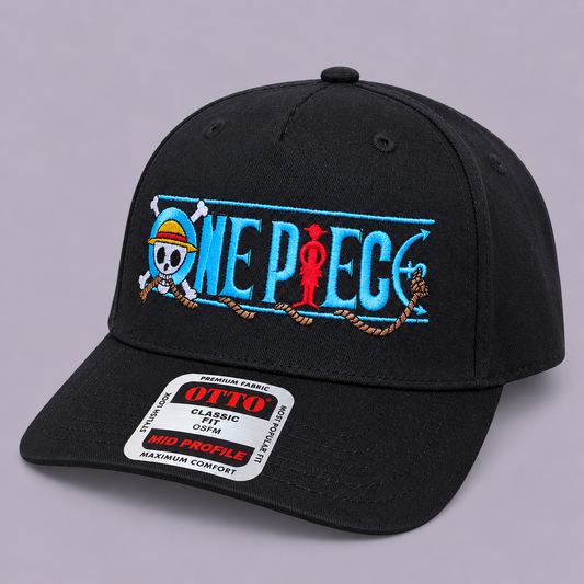 Black OTTO One Piece embroidered hat turned 30 degrees left