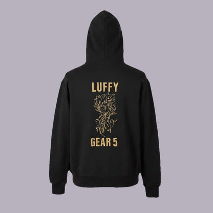 Luffy Gear 5 Embroidered Hoodie | One Piece (Gildan or Champion) — product view on grey-purple background