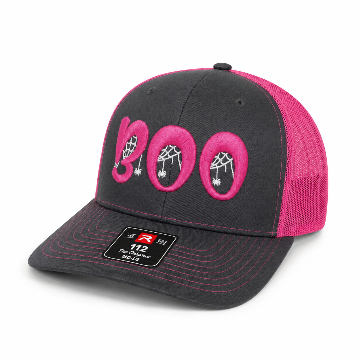 3D Puff Embroidered "BOO" Halloween Snapback Hat - Richardson 112