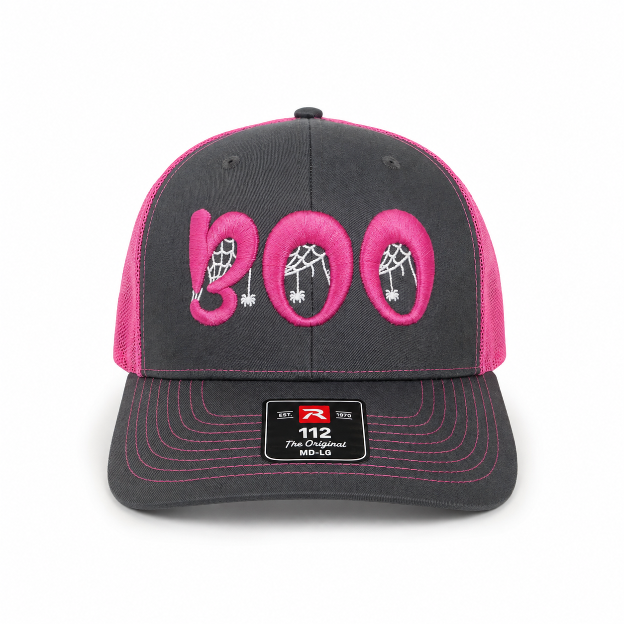 3D Puff Embroidered "BOO" Halloween Snapback Hat - Richardson 112