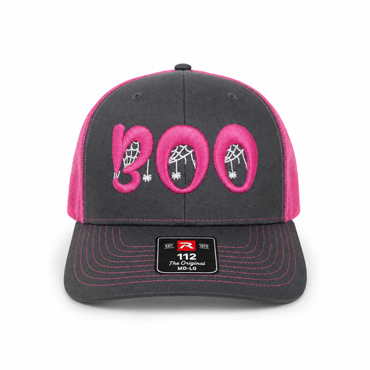 3D Puff Embroidered "BOO" Halloween Snapback Hat - Richardson 112