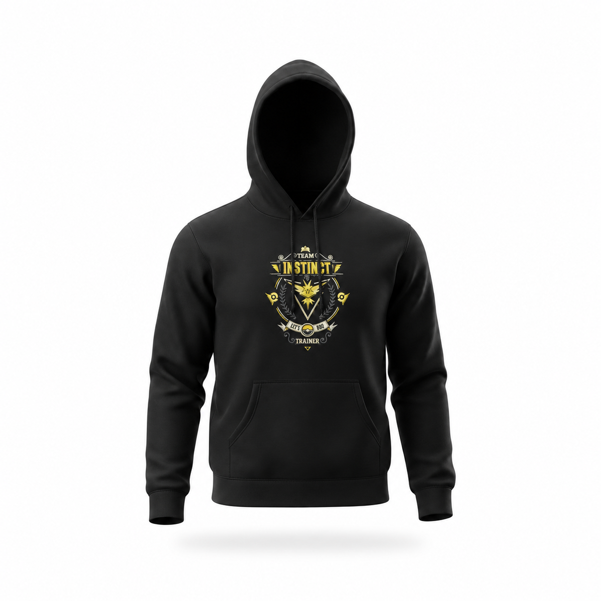 Team Instinct Embroidered Hoodie | Pokémon GO Trainer — product view on white background