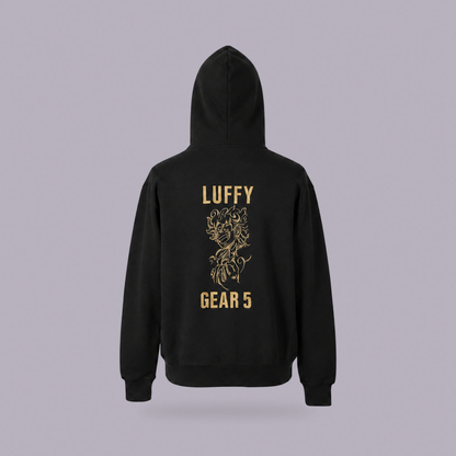 Luffy Gear 5 Embroidered Hoodie | One Piece (Gildan or Champion) — product view on grey-purple background