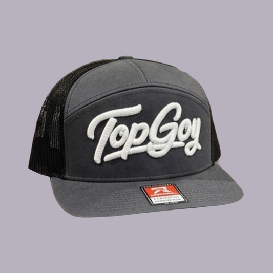 TopGoy Snapback — product view on grey-purple background